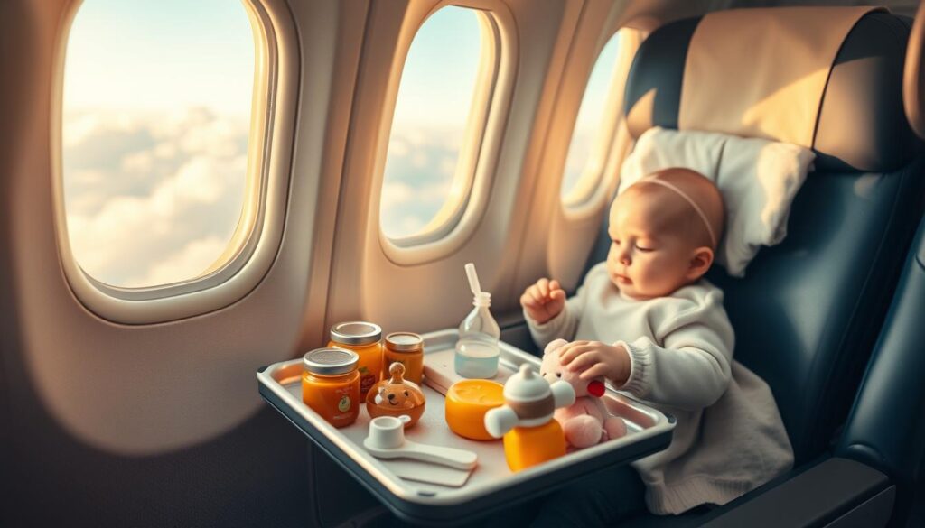 Babyverpflegung im Flugzeug